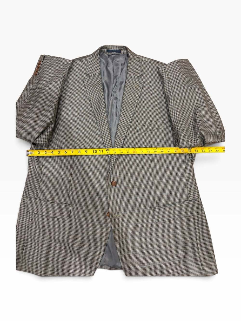 Ralph Ralph Lauren Wool Silk Checked Paisley Brown Gray Suit Jacket Blazer - Picture 7 of 7